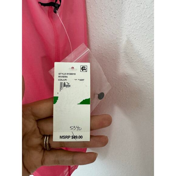 1.STATE Pink Tart Smocked Halter Top NWT Size Large - Picture 2 of 4